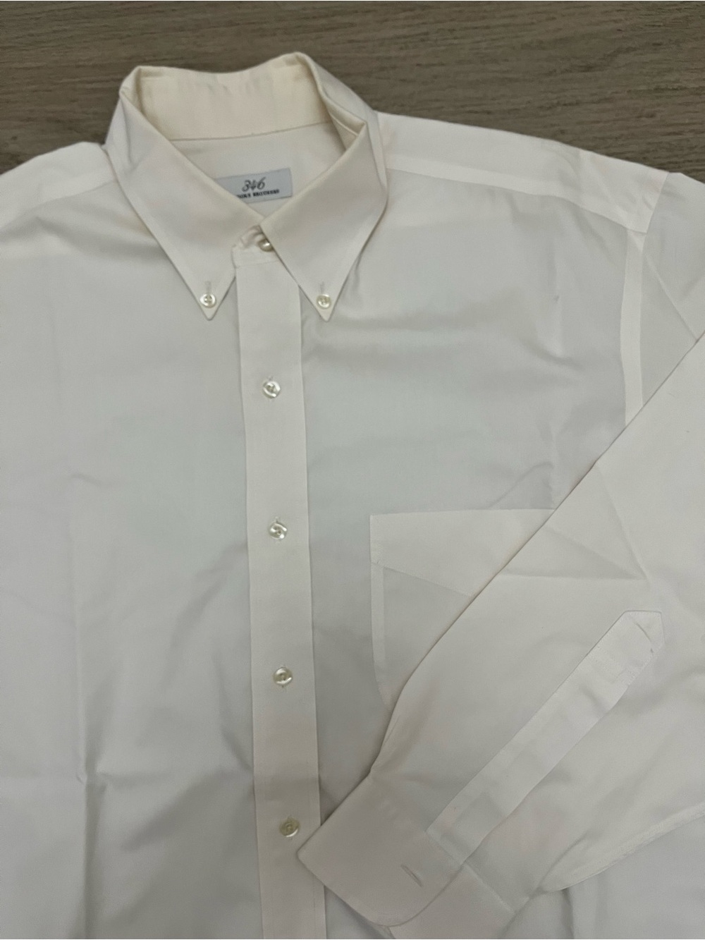Brooks Brothers 346 Men's Ivory Button-Down Dress Shirt Size 16/32